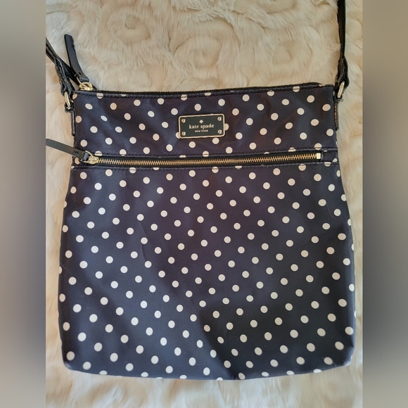 Kate Spade Black And White Polka Dot Nylon Crossbody Bag - Picture 16 of 16